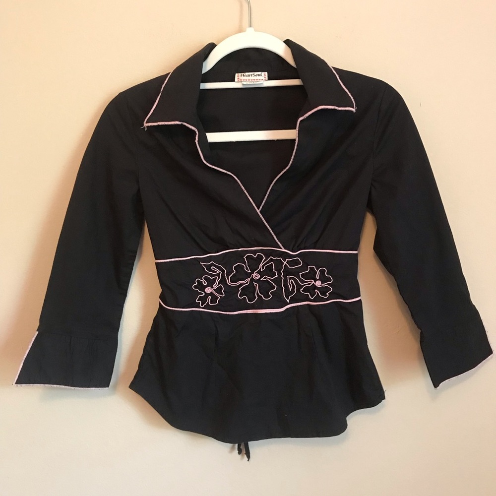 💝 FREE with Purchase - 3/4 Sleeve Blouse Floral Embroidered Y2K Blouse